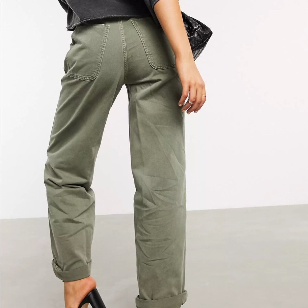 Asos slouchy chino pants sage